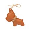 Bulldog Dog Keychain Accessory PU Leather Dog Lover Keyring Backpack Decoration for Pet Lovers and Car Enthusiasts