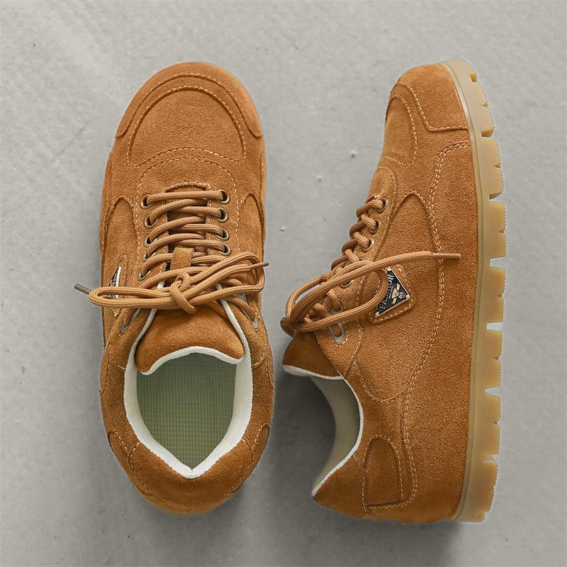 

Niche retro German training shoes men s 2025 autumn leather versatile triangle standard thick-soled breathable sports Forrest Gump board shoes 43