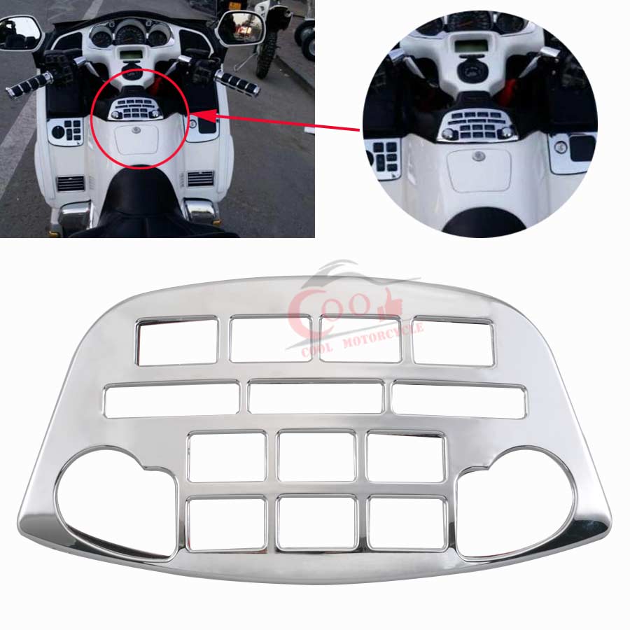 Motorcycle Accessory Chrome Fairing Trim Radio Accent Panel Trim Cover For Honda Gold Wing 1800 GL1800 2001-2011 ABS Plastic