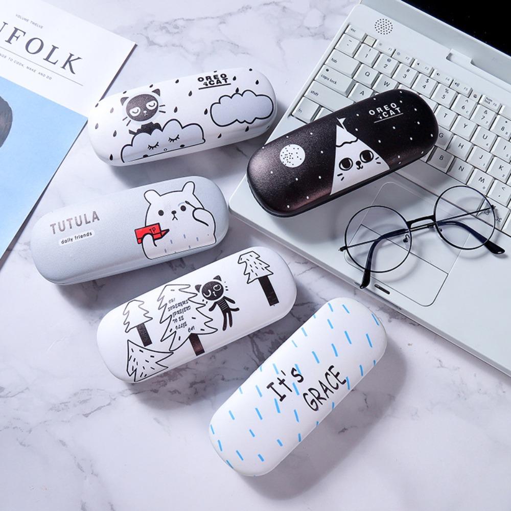 Cute Pattern Glasses Case Hard Leather Eyewear Protector Fashion Sunglasses Box  Women