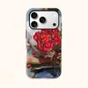 Impressionist Romantic Bouquet Red Rose Oil Painting Fine Art Film Aesthetic Protective Shockproof Bumper Case Cover For iPhone 14 15 16 Pro Max Plus