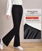 Stylish Black Flared Trousers for Girls - Fitted Waist, Autumn/Winter 2025, Casual Long Fit for Teens
