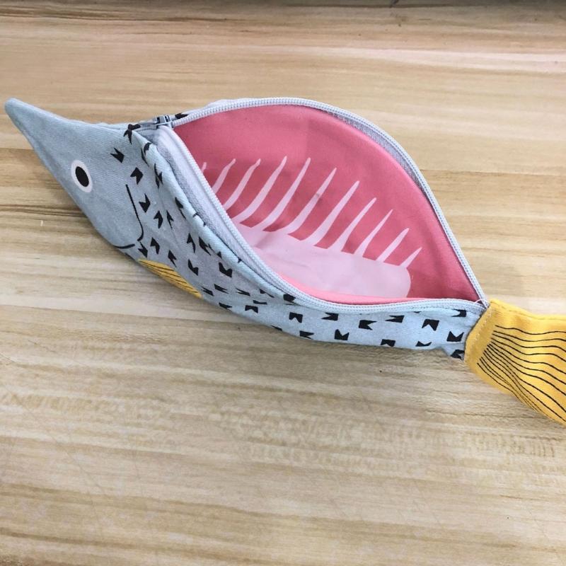 Novelty Fish Pencil Case Multipurpose Pen Pouches Large Capacity Pencil Organiser Storage Bag For Students Adult Kid