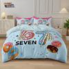 3Pcs Ice Cream 67 Element Printed Down Duvet Cover Set, Multi Size Bedroom Bedding Decoration, Machine Washable