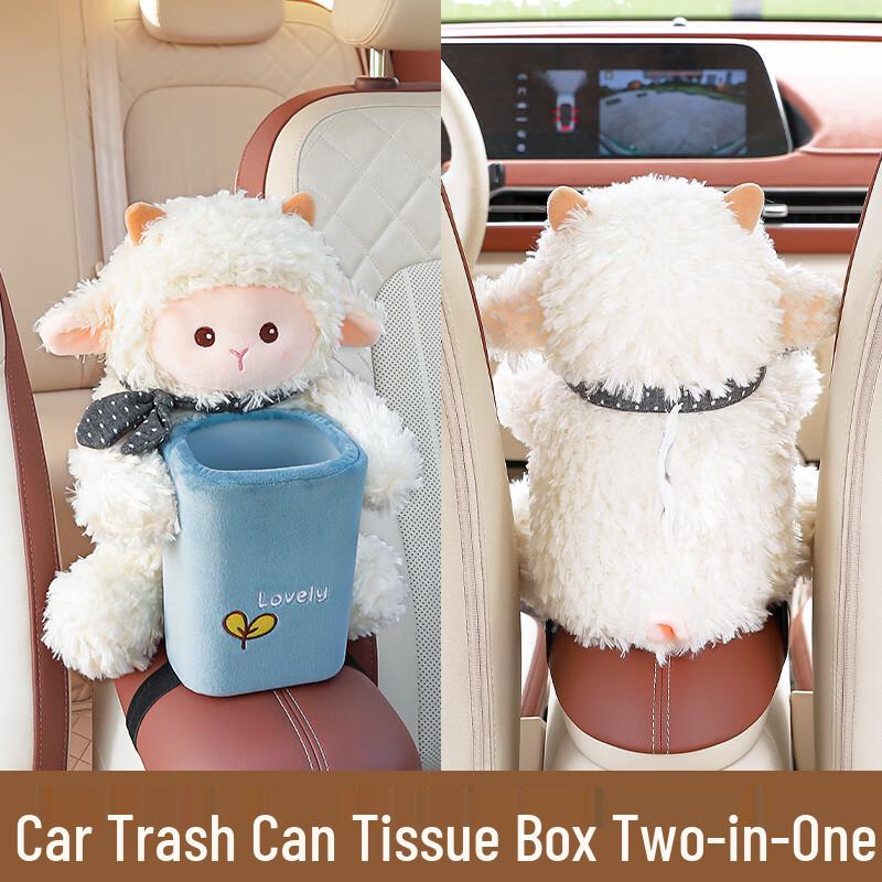 2-in-1 Car Tissue Box & Trash Can