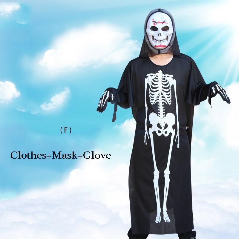 Premium Quality Halloween Costume Masquerade With Human Skeleton Ghost And Devil Mask