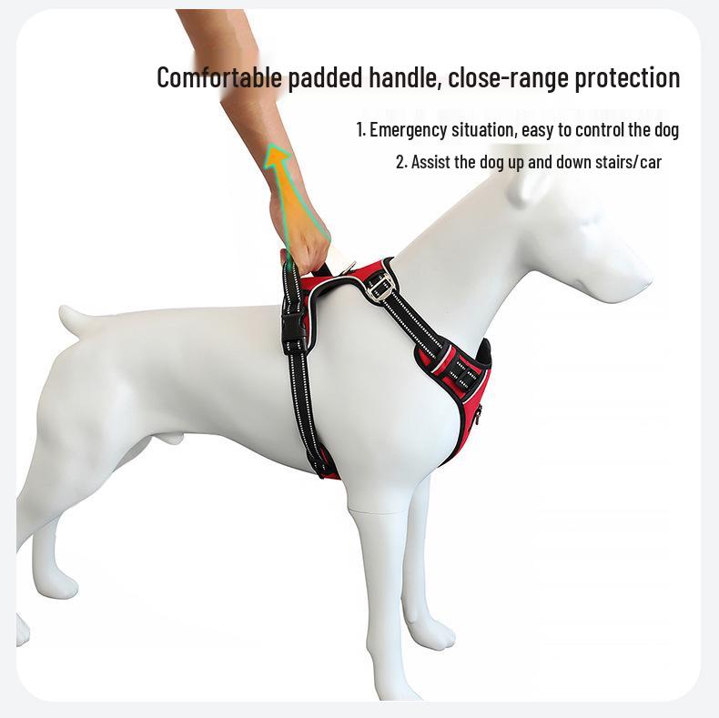 Explosion-Proof Reflective Dog Harness for Medium & Large Dogs - Breathable Oxford Cloth Vest with Leash