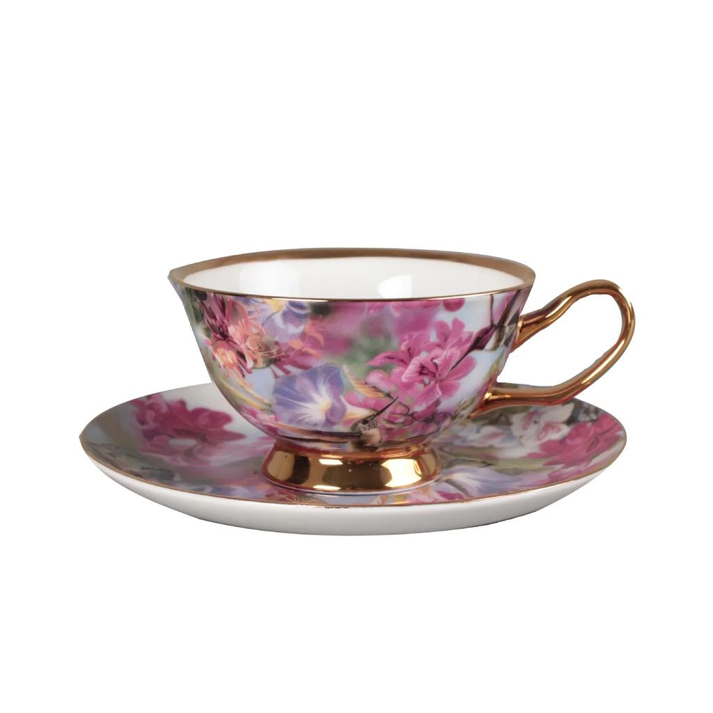 Taza de café de porcelana china, juego de regalo de gran capacidad, taza de café, platillo, tazas de cerámica, taza de agua, tazas altas