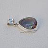 Mystic Topaz Pendant, 925 Sterling Silver Pendant, Teardrop Topaz Necklace, Anniversary Pendant, Handmade Pendant
