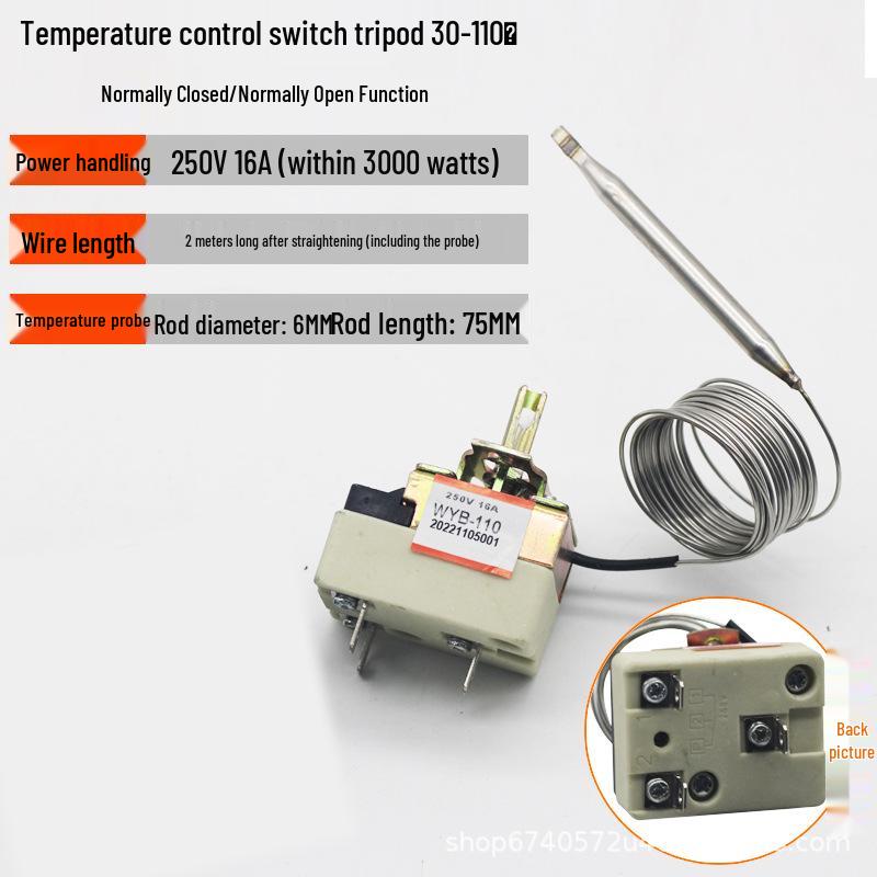 Adjustable Temperature Control Switch for Fryer, Oven, Kettle, Griddle & BBQ Thermostat