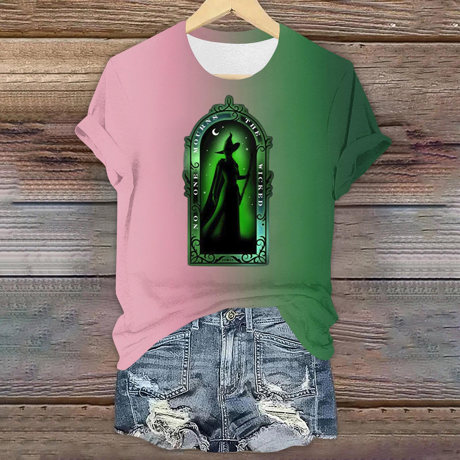 

Женская повседневная футболка с принтом, пуловер с круглым вырезом, топ с коротким рукавом S