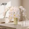 No Watering Faux Phalaenopsis for Tabletop Artificial Silk Orchid Flower Home Decor, Realistic Velvet Plant Maintenance Free Floral Arrangements