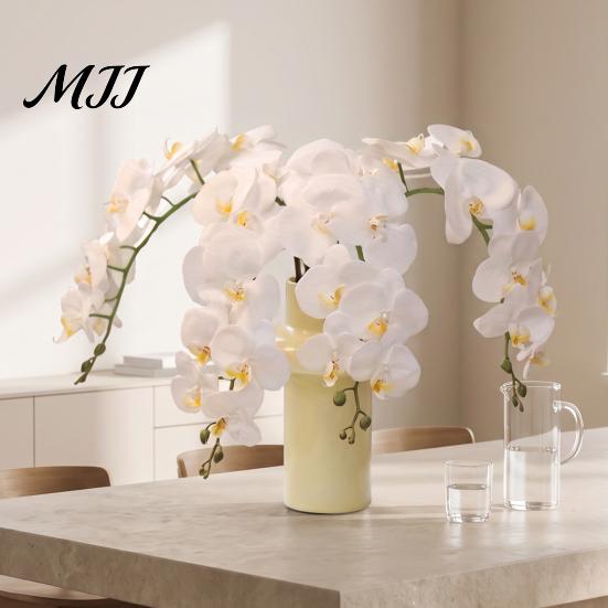 No Watering Faux Phalaenopsis for Tabletop Artificial Silk Orchid Flower Home Decor, Realistic Velvet Plant Maintenance Free Floral Arrangements