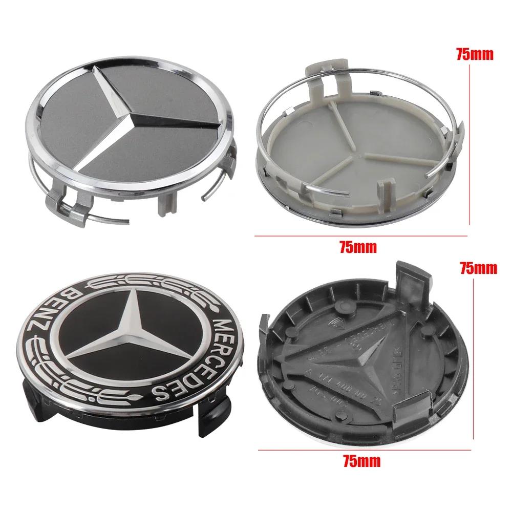 AMG W220 New 80% 4pcs 75mm Mercedes Benz Wheel Hub Center Cover for Mercedes Benz A B C  E GLE GLK GL SLK CLA CLK W203 W204 W205