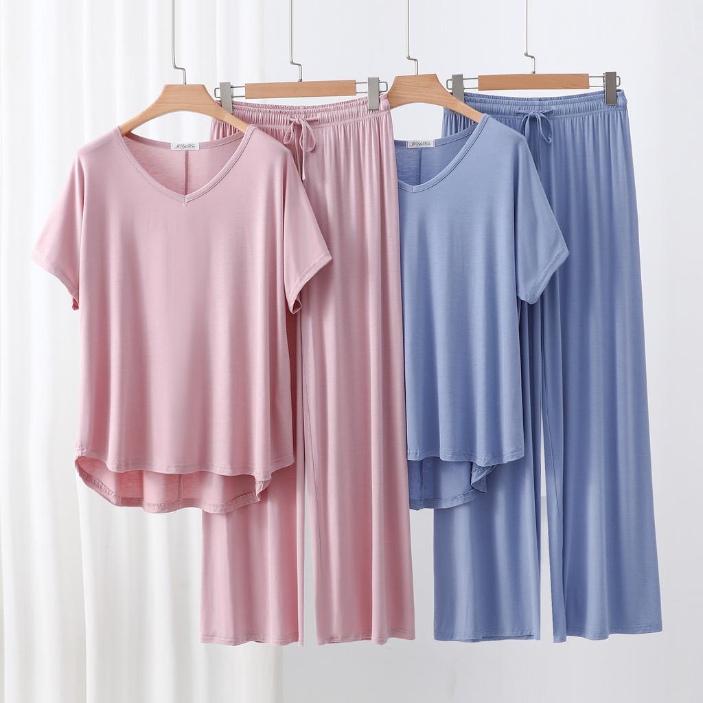 Ensemble de survêtement deux pièces pour femme Coupe ample Haut à manches courtes Pantalon à cordon de serrage