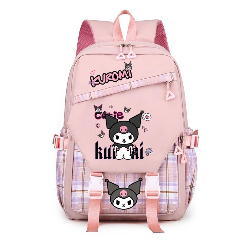Cool Lomi Kuromi Backpack Student Schoolbag Anime Cartoon Print Junior High School High School Large Capacity Schoolbag