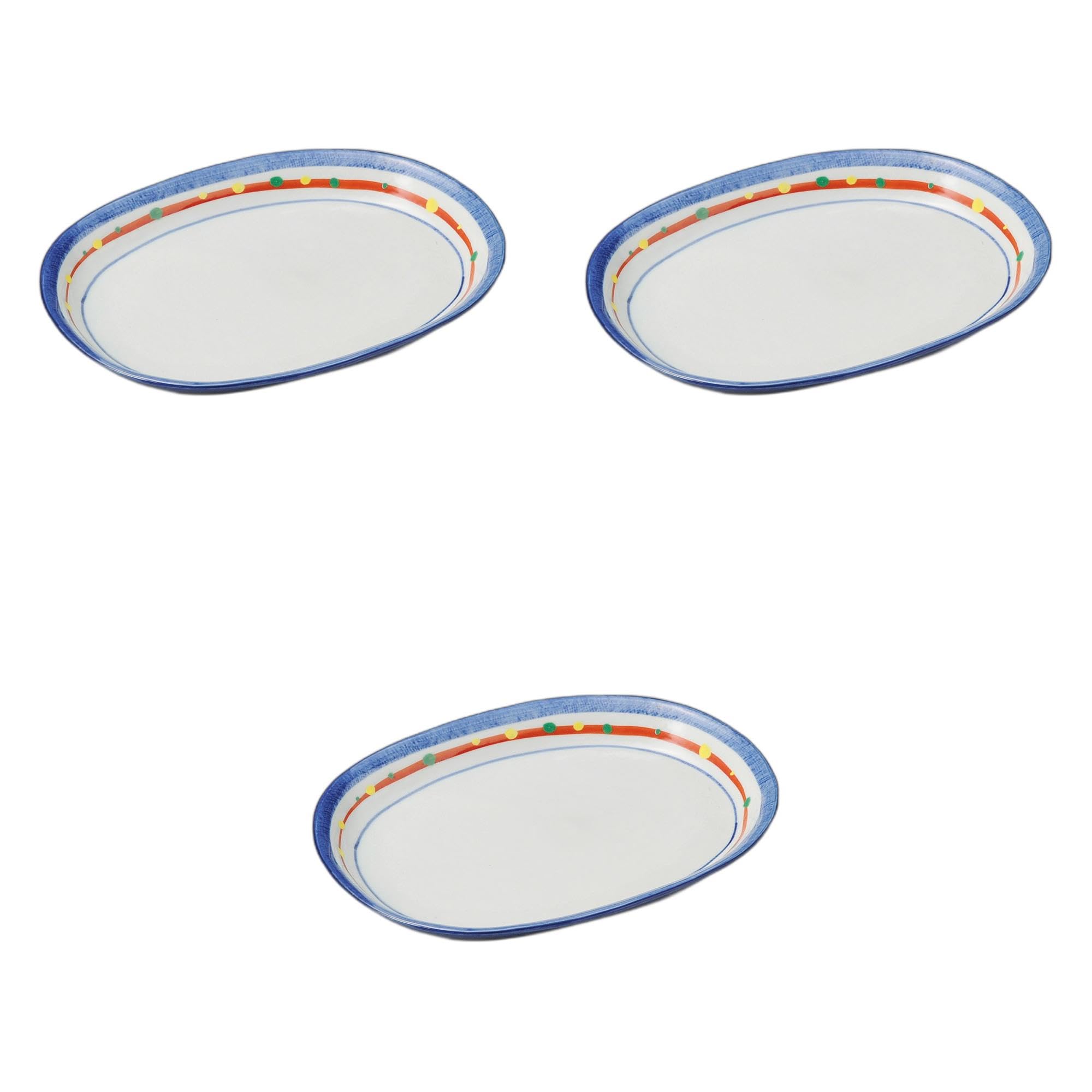 

Set of 3 Aratama Oval Cake Plates x Irregular Shape Ceramic Plates by Setomonohonpo [16.5 13.5cm]