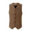 Men's Slim Fit Single-Breasted Herringbone Suit Vest for Wedding and Groomsman