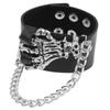 Punk Totenkopf Skelett Armband Ketten Stacheln Nieten Nietenbreites Manschetten PU-Leder Gothic Rock Unisex Armband Armreif Herrenschmuck