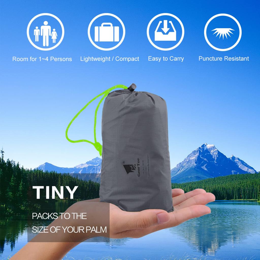 Person Silicone Camping Camping Floor Picnic Waterproof Tent Sheet GEERTOP® 1-4 Mat, Mat, Pad, (70/90/140/180/260 cm)
