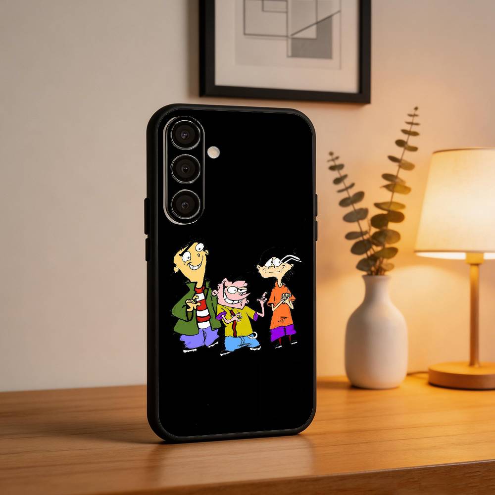 Funny Cartoon E-Ed E-Edd n Eddy Phone Case For Samsung A73,A21s,A22,A31,A32,A52,A53,A71,A80,Soft Black Shell