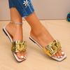 Fashion New Fashion Summer Glitter Rhinestone Women Slippers Bright Diamond Flat Bottom Crystal Sandals Beach Slides Shoes Zapatos Mujer