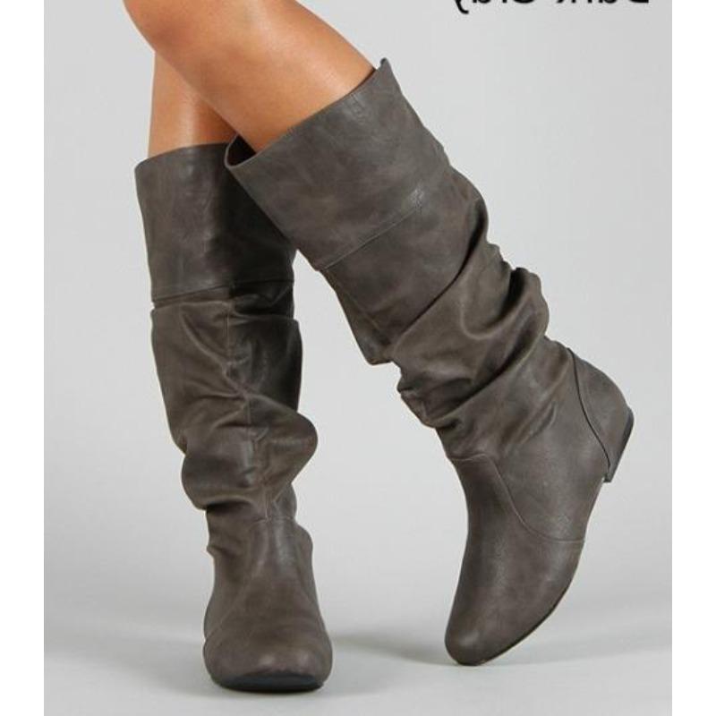 British Style Women's Boots Knee High Street StyleConcise Chelsea Boots2CM Square Heel New Fashion Neutral Party Club Women Shoe