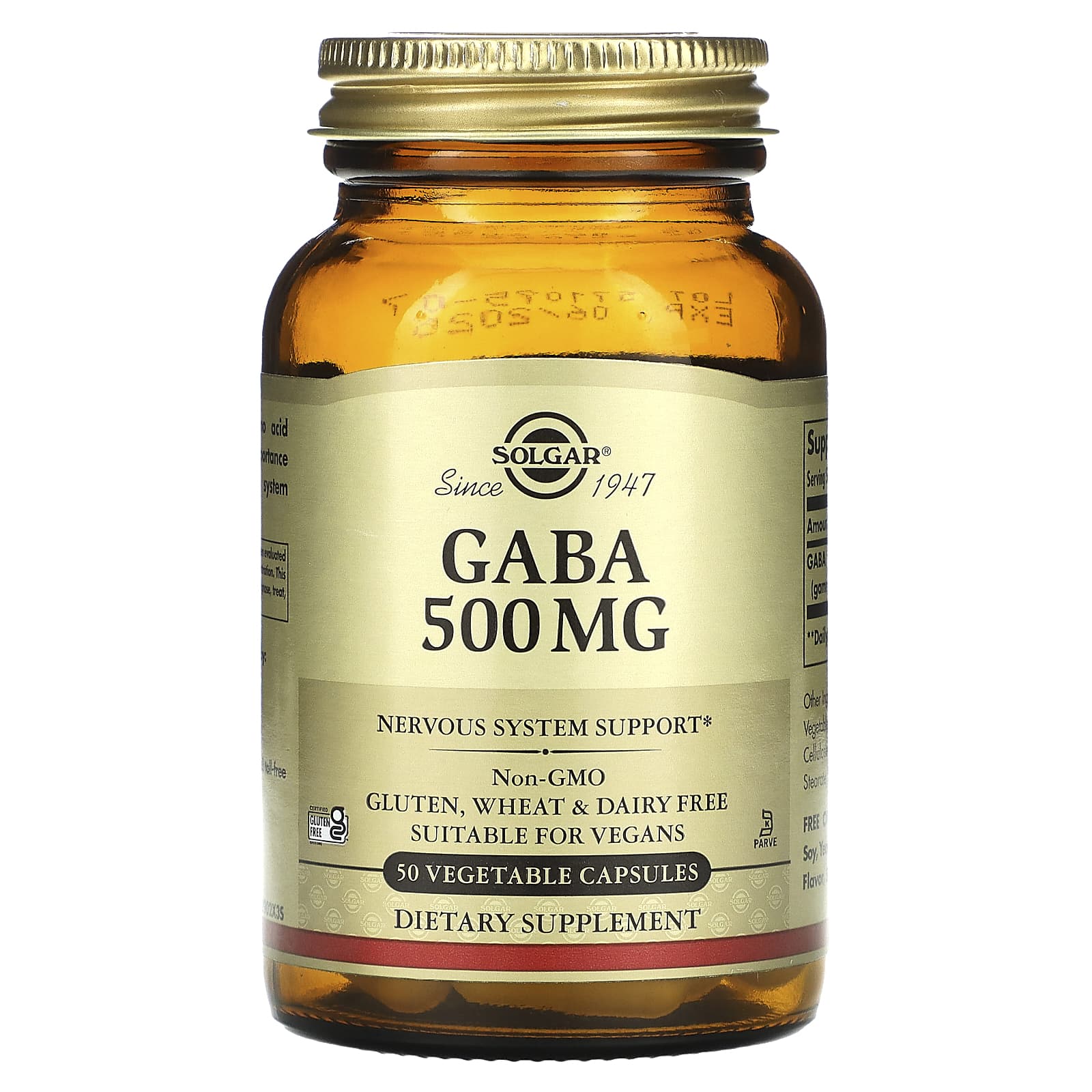 

Gaba, 500Mg, 50 Veggie Capsules