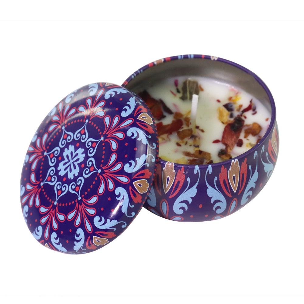 Six-Piece Soy Aromatherapy Candle Set - Long-Lasting Indoor Fragrance with Dried Flowers