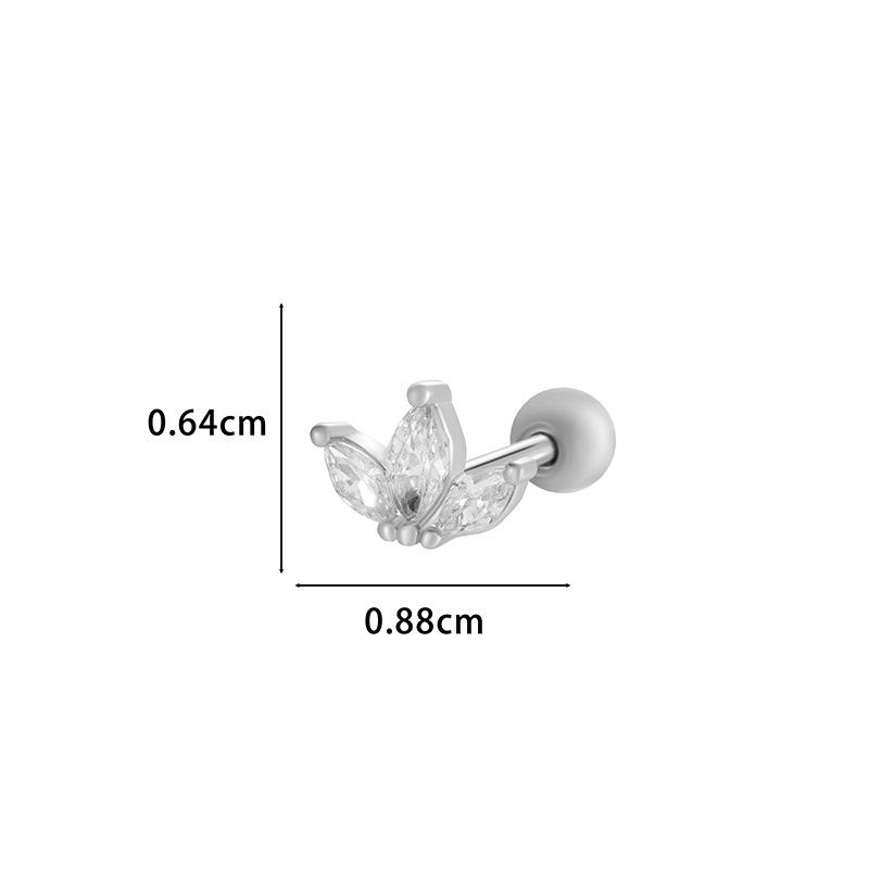 Cercei Henson Cupru Zirconiu Floare Geometrică Oțel Inoxidabil Studs Piercing Cartilaj