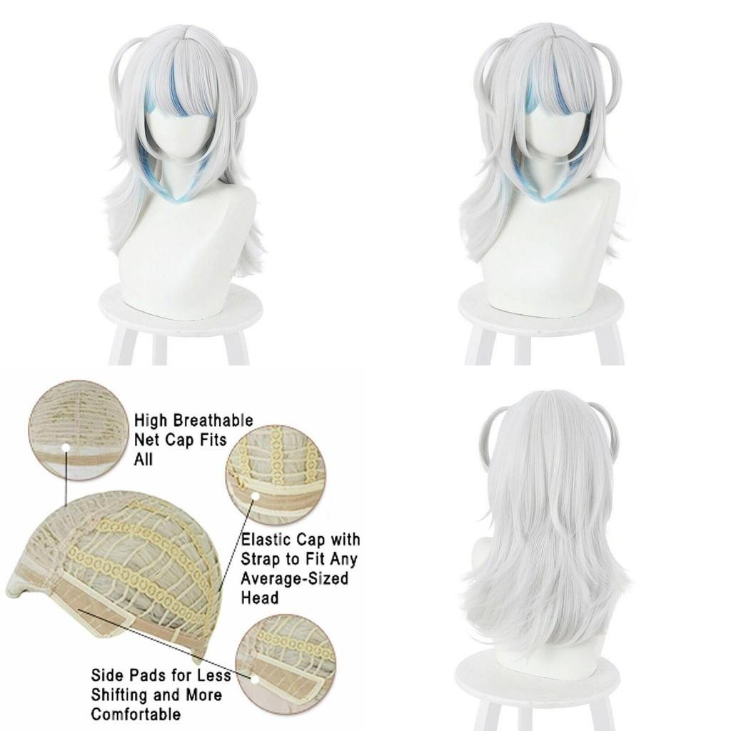 Hololive Gawr Gura Cosplay Wig Soft And Heat-resistant Synthetic Silk Fiber For Halloween Carnival And More