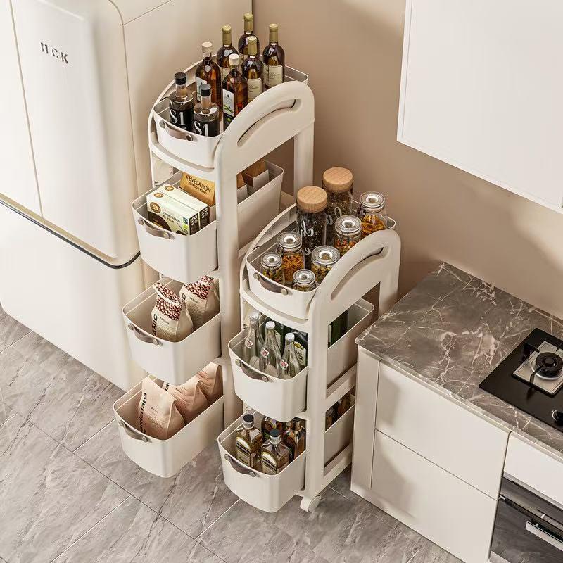 Mobile Under-Desk Storage Rack with Wheels - Backpack, Bookshelf, and Basket Organizer