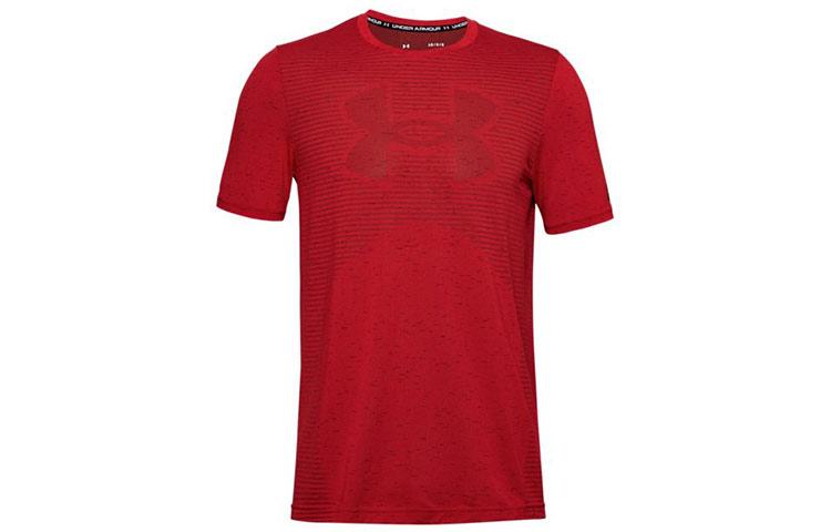 Under Armour T Shirts Men s Red Crew Neck Moderate Straight Fit 1356798-608 3XL