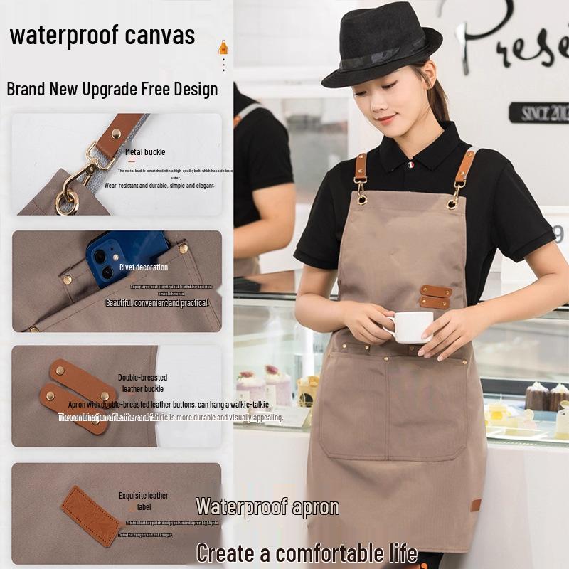 Tablier en toile imperméable avec logo personnalisé: Vêtements de travail résistants à la saleté et à l'huile pour cuisines et restauration