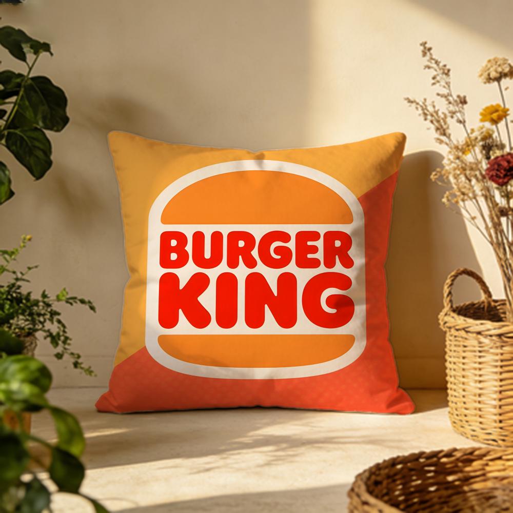 Stylish BBurger Kingful Cushion Cover Versatile DoubleSided Pillow Case Fit for Sofa Bed Car  Daily Decor