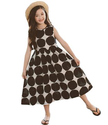 Long Sleeveless Summer Dress with Oversized Polka Maxi Simple Hawaiian Perfect for and Size 130 Biei-ya Kids' Dots, Style, Style, Casual, Resorts,