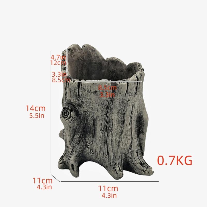Artificial Driftwood Succulents Planter Rustics Cactus Flower Pots for Small Plant Flower Arrange Tree Stumps Sculpture
