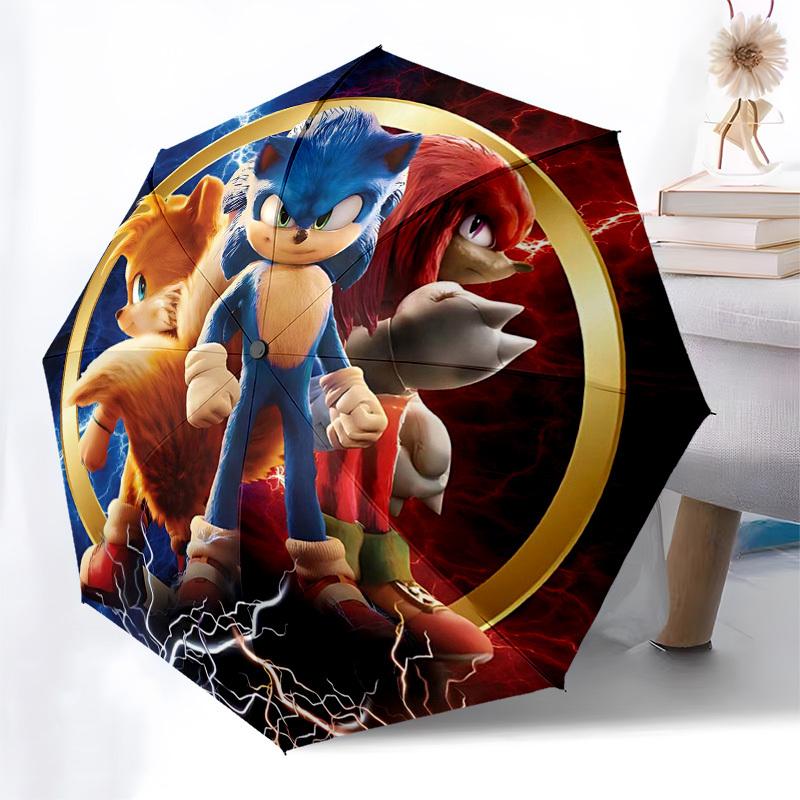 

1pc Sonic the Hedgehog Automatic Opening Umbrella - Portable Folding Design, 8-Bone Iron Frame Outdoor Umbrella, Ideal Gift for Fans, Travelers, Daily