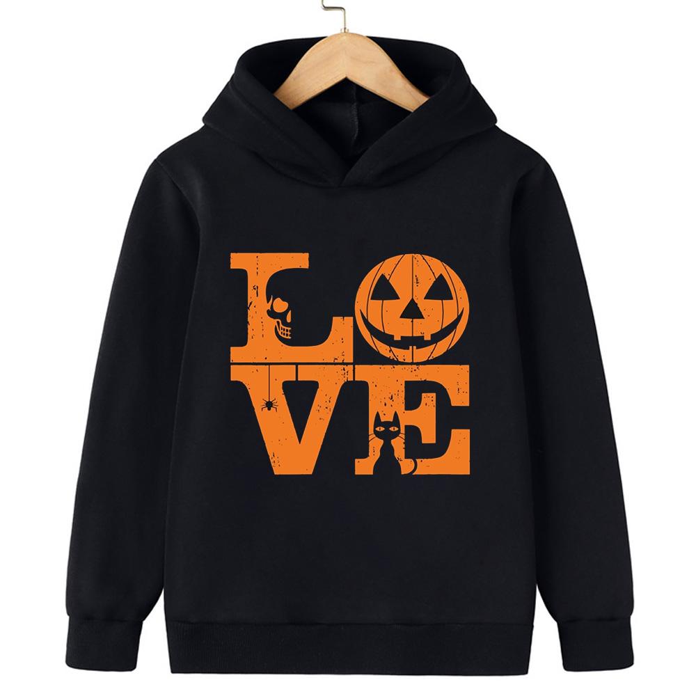 2025 Halloween Street Trend Children Hooded Sweatshirt Boy Girl Autumn and Winter Daily Outdoor Leisure Warm Fashion Sportswear
