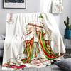1 Stück SaraKey bedruckte Flanelldecke, Hohe Qualität für alle Jahreszeiten, Heimdekoration, Wärme und Komfort, Perfekt für Weihnachtsgeschenke