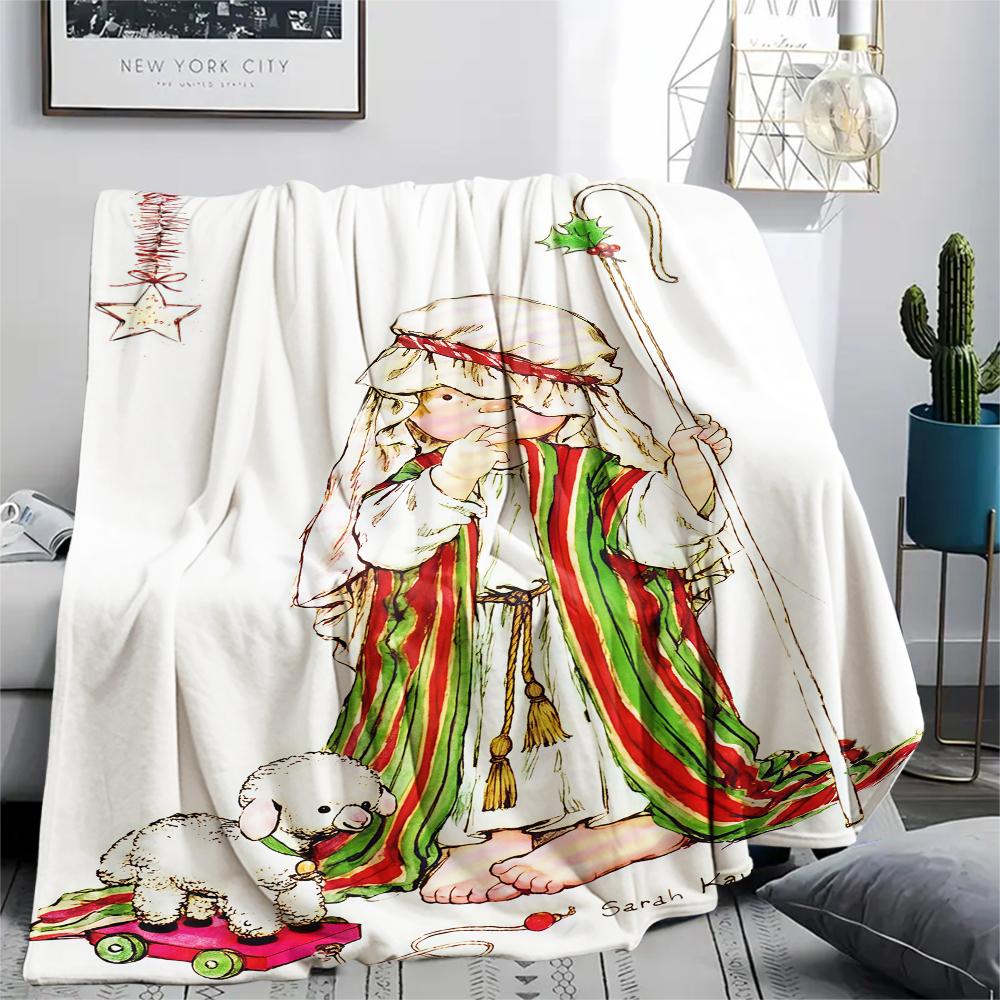 1 Stück SaraKey bedruckte Flanelldecke, Hohe Qualität für alle Jahreszeiten, Heimdekoration, Wärme und Komfort, Perfekt für Weihnachtsgeschenke