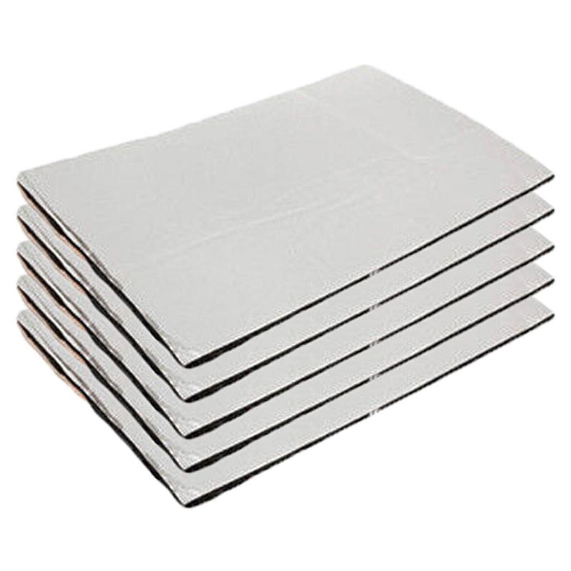 5/1Pcs Noise Insulation Mat For Cars Aluminum Foil Foam 25x18cm Anti Heat Waterproof Sound Deadener Mat For Car Engine Hood Door