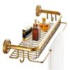 Antique bathroom towel storage rack multifunctional all copper bathroom cosmetics rack wall mounted storage rack bathroom shelf
