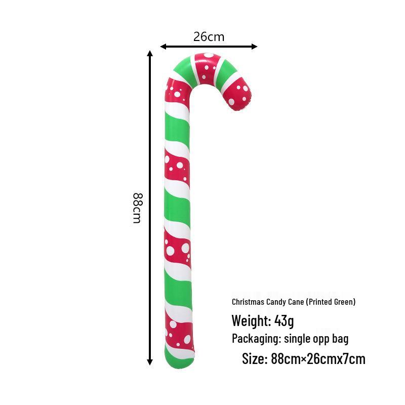 Outdoor Christmas PVC Inflatable Ball & Candy Cane Pendant Decoration