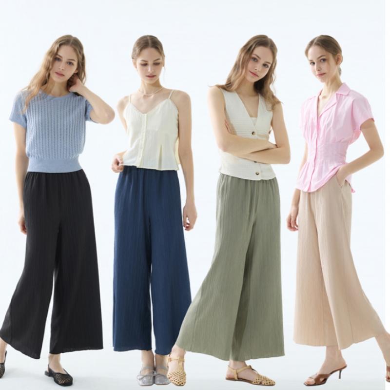 Baiyu Women S Crinkle Summer pantS 4 Set Ncww