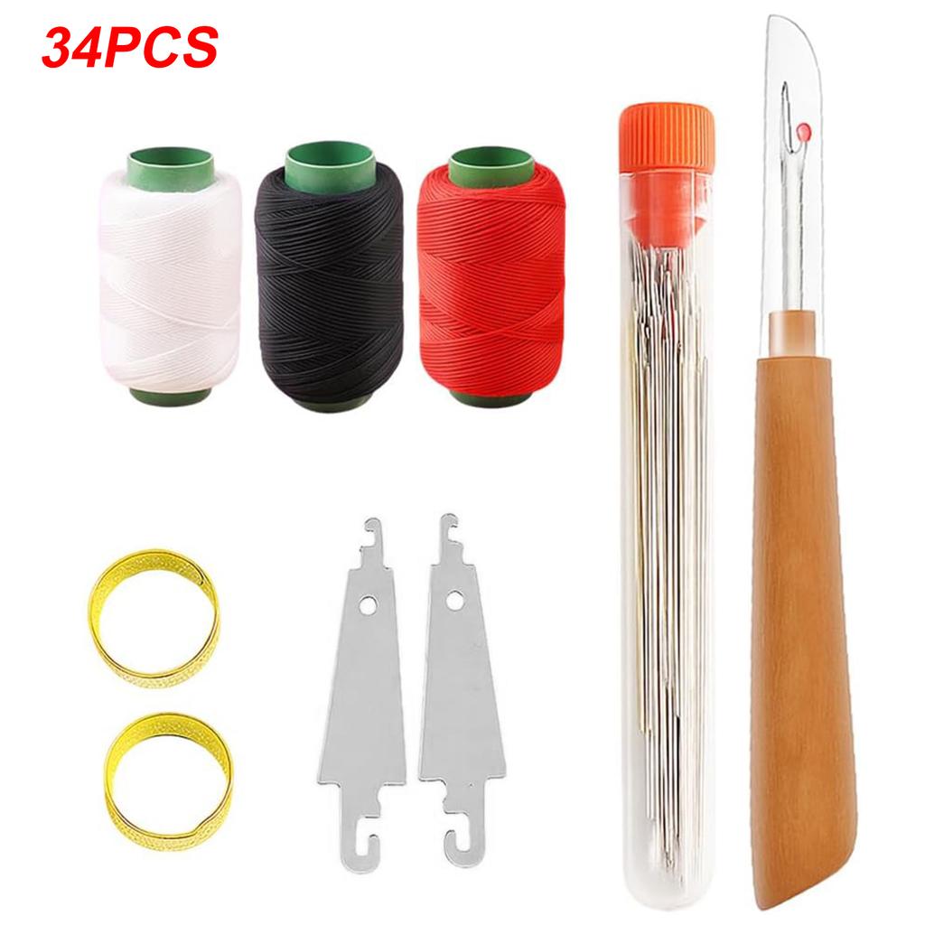 Sewing Needles Set Large Eye Needles with Thread Multi Size Clothing Sewing Embroidery Cross Needle Kits Home DIY Manual Tools