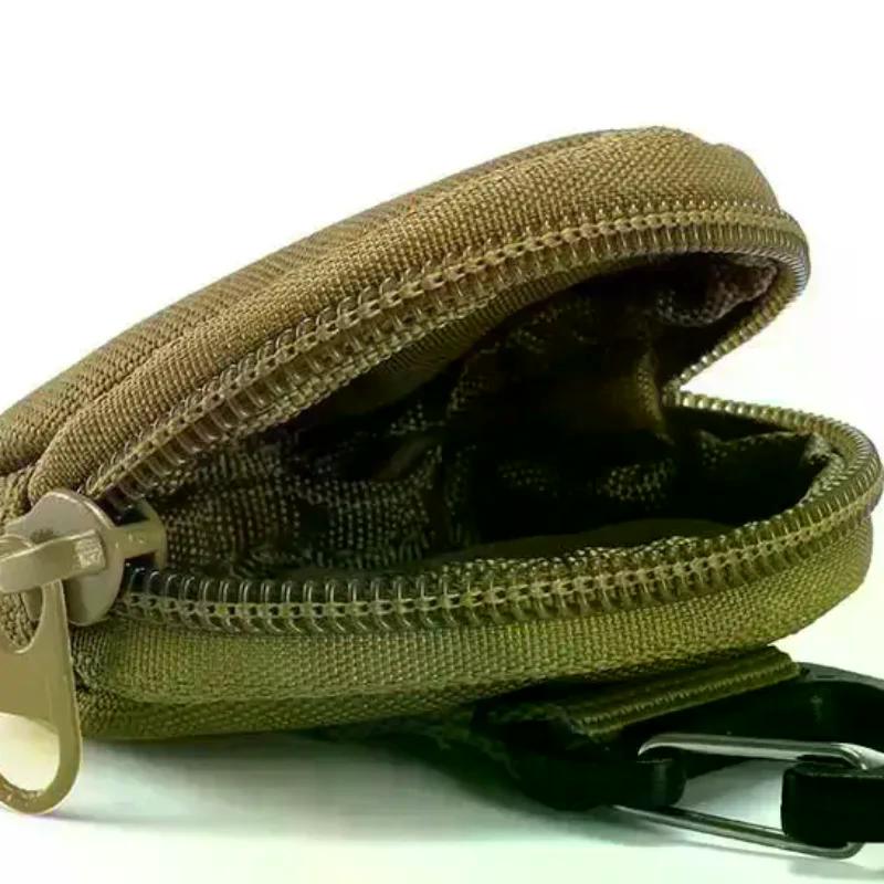 Sports And Outdoor Tactical Earphone Case Hanging Bag Key Case Round Mini Coin Purse Simple And Fashionable Storage