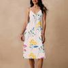 Women's Spaghetti Strap Backless Bow Loose Casual Beach Holiday Dress Sundress