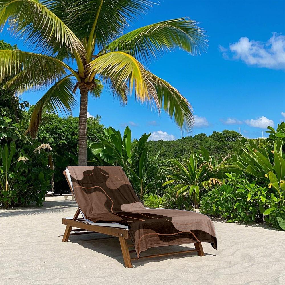 Brauner Ton Gebogener Schnelltrocknender Badetuch Mikrofaser Strandtuch - Leichtgewicht Schwimmen Camping Yoga Strand Aus