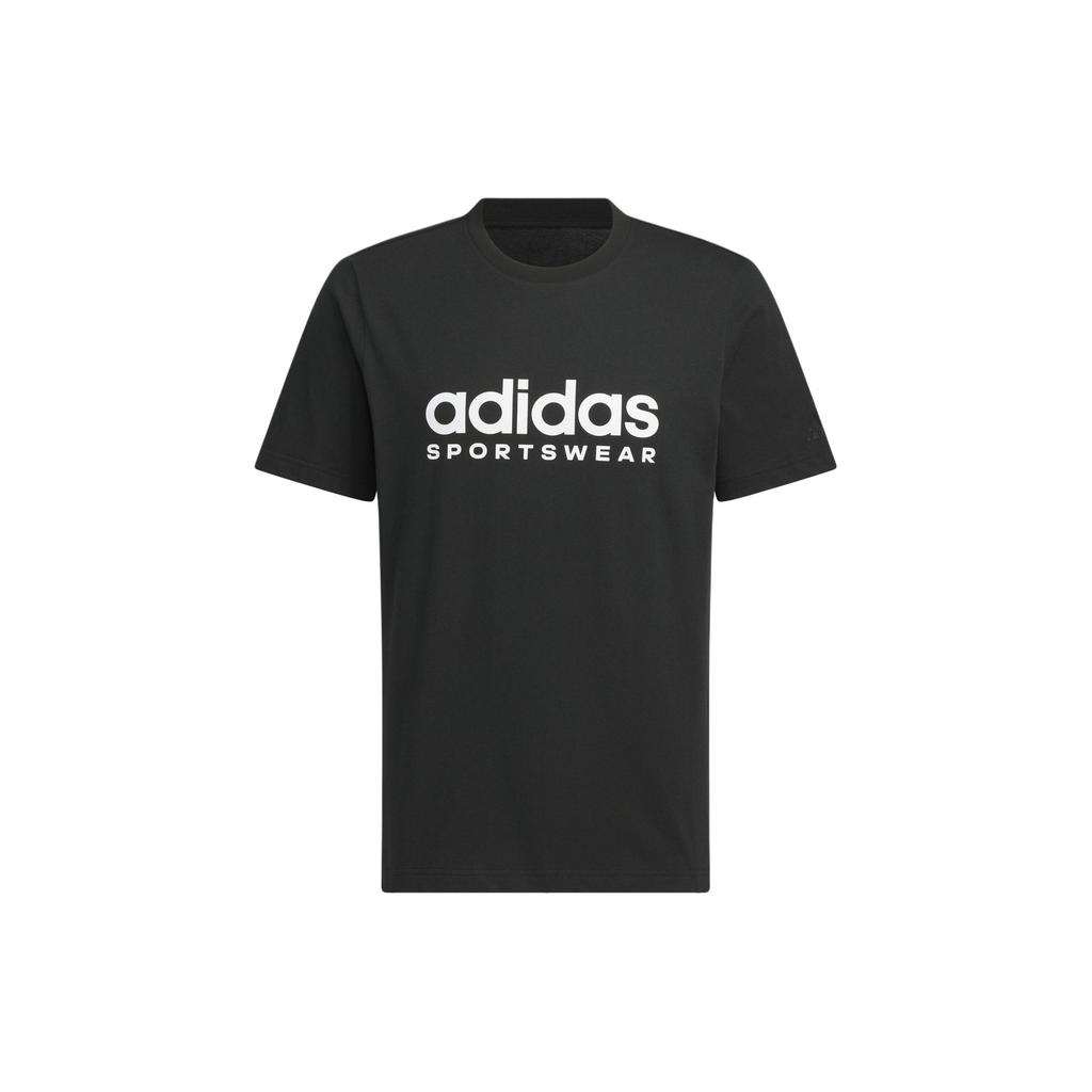 Adidas Big Linear Logo T-shirt Asia Sizing 'Black White' JI9069